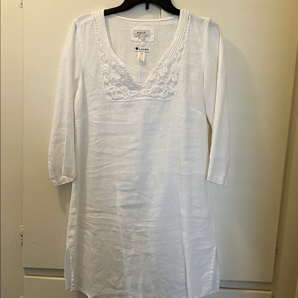 Malvin I Love Linen Tunic Dress, piece often styled as a short dress or coverup